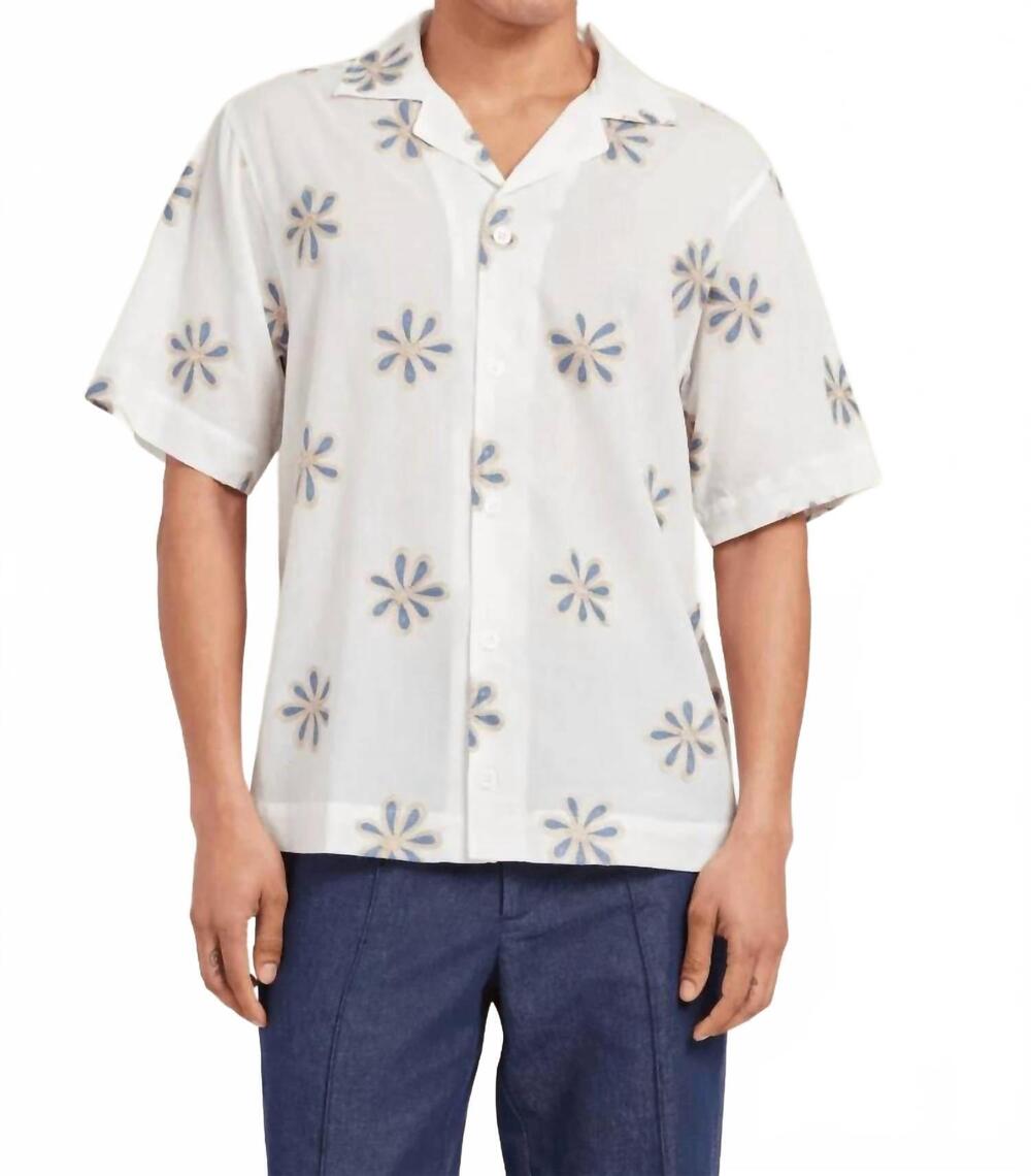NEW CHE STUDIOS daisel embroidered shirt in white